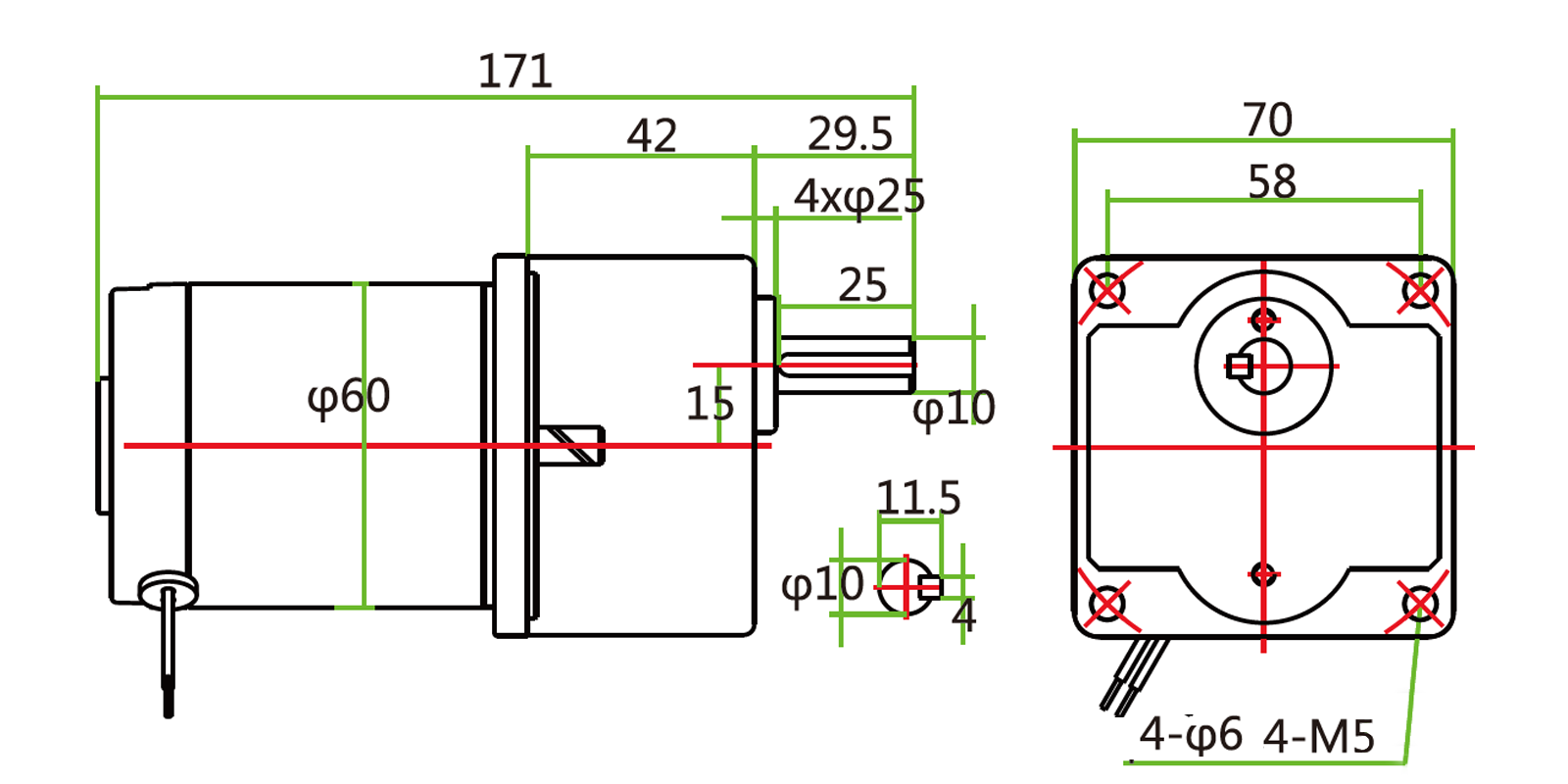 มอเตอร์เกียร์ 30W DC 12V