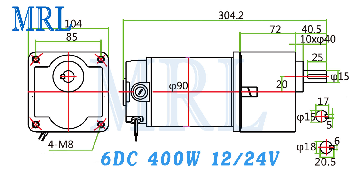 มอเตอร์เกียร์ 400W DC 12V